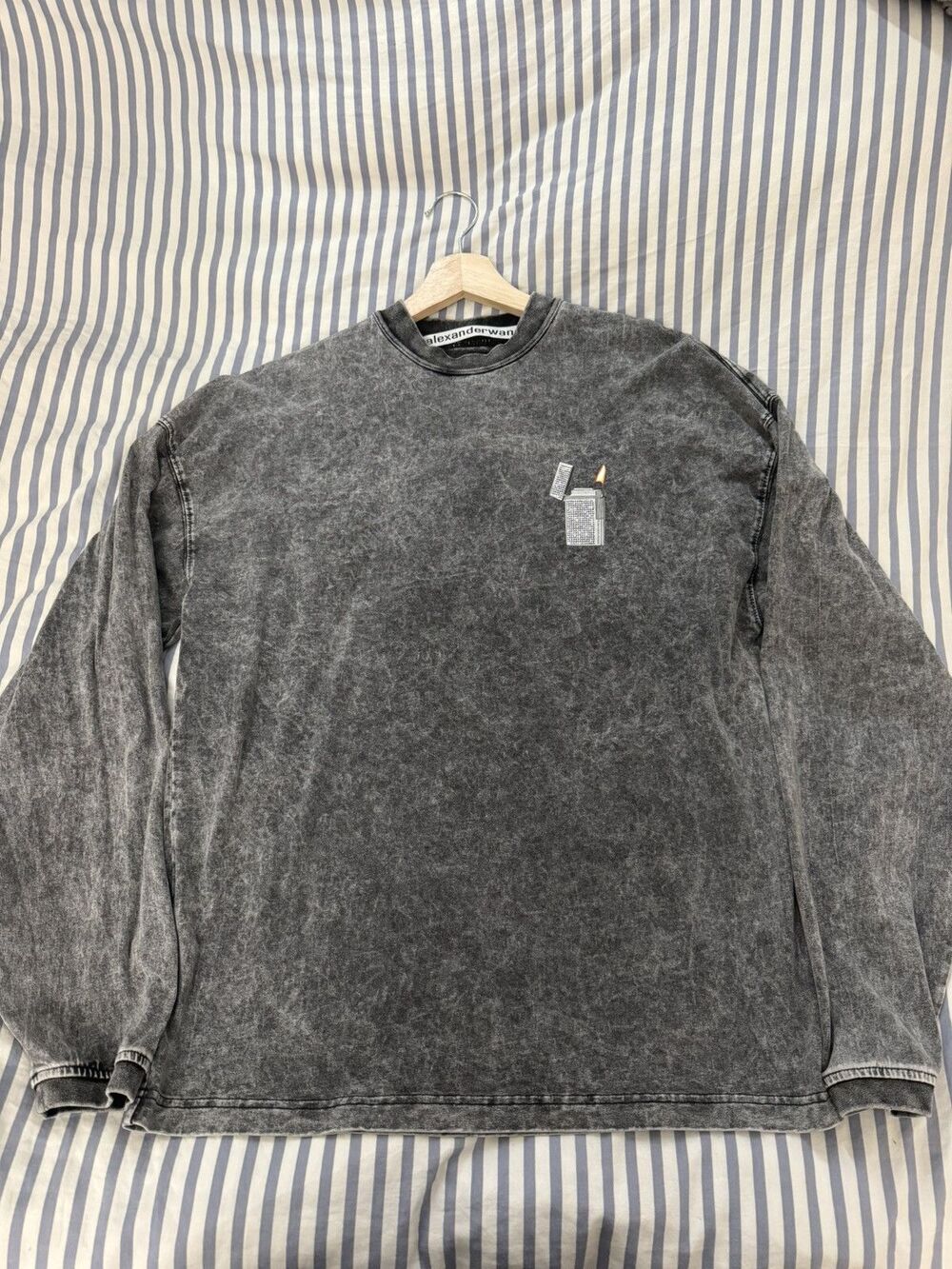 Alexander Wang Crystal Lighter Long Sleeve Tee